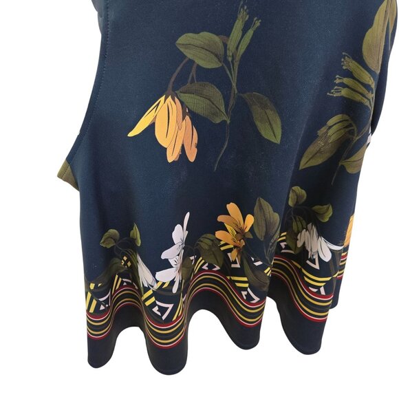 Ted Baker Gallah Floral Cap Sleeve Fit & Flare Skater Dress Size TB 5/US XL - Picture 6 of 8